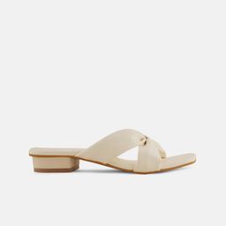Mast & Harbour Off White Textured Open Toe Block Heels image 5