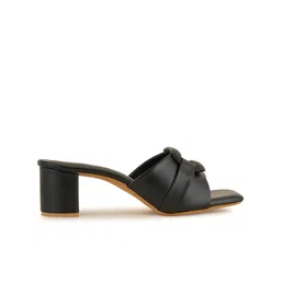 Mast & Harbour Black Open Toe Block Heels image 2