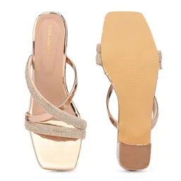 CLOG LONDON Embellished Cross Strap Open Toe Block Heels image 4