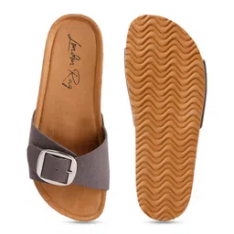 London Rag Open Toe Flats with Buckles image 3