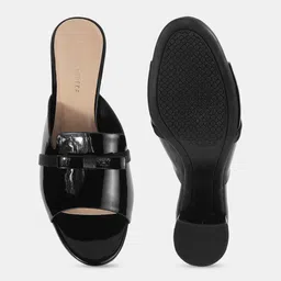 LEMON & PEPPER PU Block Mules with Buckles image 4