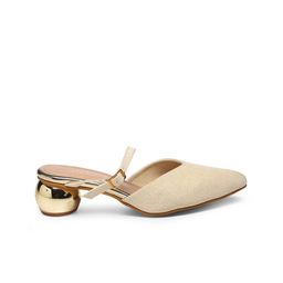 GNIST Textured Pointed Toe Block Heeled Pumps image 4
