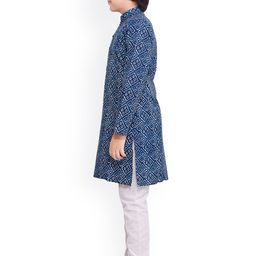 Jeetethnics Boys Navy Blue Printed Regular Kurta with Pyjamas image 4