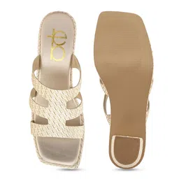Elevato Basics Textured Open Toe Block Heels image 2