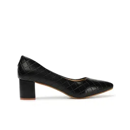 ELLE Textured Pointed Toe Party Block Pumps image 4