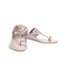 Ozuri Printed Embellished One Toe Block heels image 3