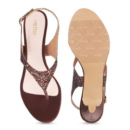 Metro Embellished Open Toe Kitten Heels image 3