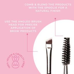 Praush Cruelty Free & Vegan P15 Brow Spoolie & Angled Brow Brush Bundle - White image 2