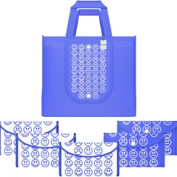Pack of 6 Smile Foldable Unisex Shopping Bags | Dark Blue & White Blue-image-56