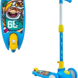3 Adjustable Height Scooter Foldable & Attractive PVC Wheels with Rear Brakes Kids Scooter-image-27