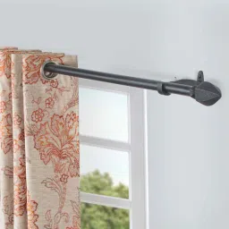 deco window Black Iron Solid (66 Inches) Curtain Rod with Accessories-picture-28