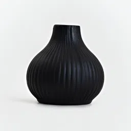 PUREZENTO Ivory Black Textured Ceramic Flower Vase image 2