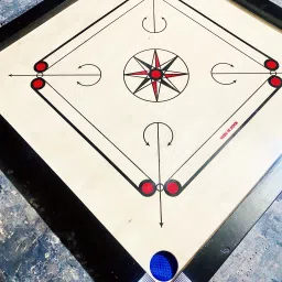 Matte Finish medium Carrom Board with wooden Coins Striker Powder (26 x 26 Inch) 66 cm Carrom Board-picture-1