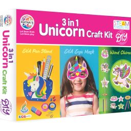 Unicorn 3 in 1 Craft DIY kit for making Pen Stand, Eye Mask & Wind Chime (1040)-image-32