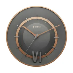Titan Taper Series Grey & Gold-Toned Analogue Round Contemporary Wall Clock-image-42