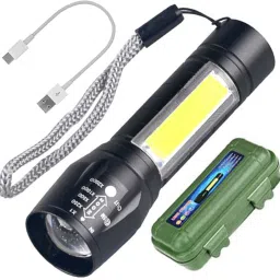 12W Battery Led 2in1 USB Torch Powerful Waterproof Camping Zoomable Flashlight Torch-15