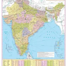 Indian Physical map poster for competitive exam upsc ,ssc ,railway Paper Print-27