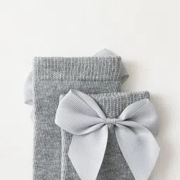 EL REGALO Girls Grey Patterned Calf Length Socks image 4