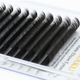 NAGARAKU Black Flat Ellipse Split Tips Shaped 12 Rows False Eyelashes - Curl C - 0.15/8-15 image 2