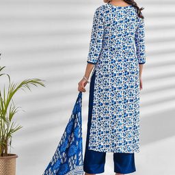 mokshi Floral Printed Kurta & Palazzos With Dupatta image 5