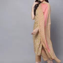 KALINI Ethnic Motifs Printed Regular Pure Cotton Kurta with Trousers & With Dupatta image 5