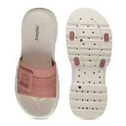 JUMPLITE Women Open Toe Block with Laser Cuts Sandals Heels image 5