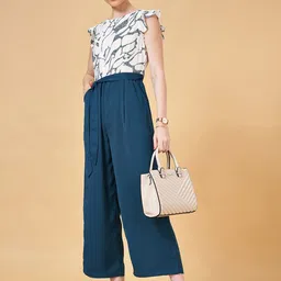 Annabelle by Pantaloons Abstract Printed Flutter Sleeve Basic Jumpsuit image 2