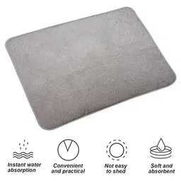 Kuber Industries Set Of 3 Cream & Grey Self Design Dish Dry Mat image 2