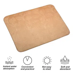 Kuber Industries Set Of 3 Camel Brown & Blue Self Design Dish Dry Mat image 5