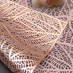 Dakshya Industries Copper-Toned 4-Pieces Rectangular Table Placemats image 2