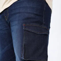instafab plus Instafab Men Plus Size Relaxed Fit Light Fade Low Distress Cargo Style Jeans image 5