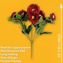 ARTSY Red & Green Jasmine Non Hanging Artificial Flower image 4