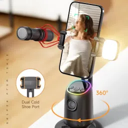 RETRACK P05 AI Auto Face Tracking Smart 360 Rotation Cold Shoe Selfie Gimbal Stabilizer Tripod image 2