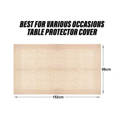 Kuber Industries Cream-Coloured Self-Design Net 2-Seater Center Table Cover image 5