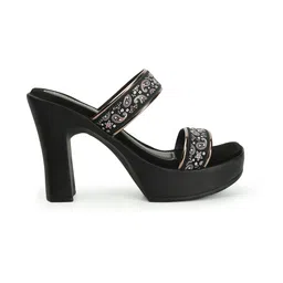 ICONICS Printed Open Toe Block Heels image 5