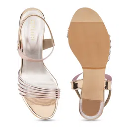 Ozuri Striped Open Toe Block Heels image 2