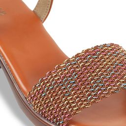 Mochi Textured Open Toe Block Heels With Backstrap image 5