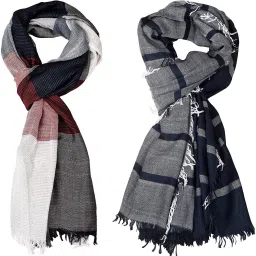 Self Design Pure Cotton Men Multicolor Stole-7