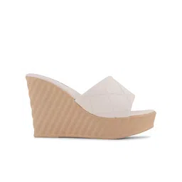 Get Glamr Textured Open Toe Wedges image 3