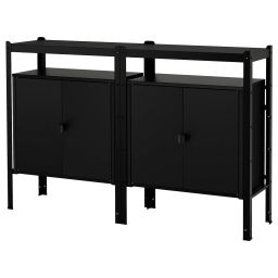ikea bror Shelving unit with cabinets, black, 170x40x110 cm-picture-4