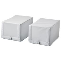 ikea hemmafixare Shoe box, fabric striped/white/grey, 23x34x19 cm-picture-24