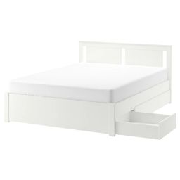 ikea songesand Bed frame with 2 storage boxes, white, 160x200 cm-picture-23