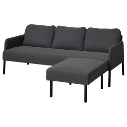 ikea glostad 3-seat sofa with chaise longue, Knisa dark grey-picture-7