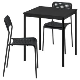 ikea sandsberg Table and 2 chairs, black black/black, 67x67 cm-picture-26