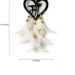 DULI Black & White Maa Dreamcatcher With Feathers Car Hanging image 5