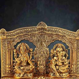 INTERNATIONAL GIFT Gold Toned Laxmi Ganesh Idol With Beautiful Gift Box-image-24