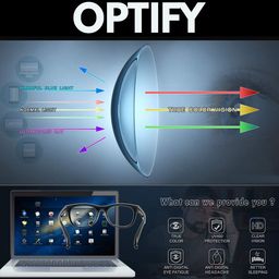 OPTIFY Unisex Clear Lens & Black Round Computer Glasses with UV Protected Lens HYDCOLM502 image 2