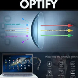 OPTIFY Unisex Clear Lens & Black Aviator Sunglasses with Anti Glare UV Protected Lens image 3