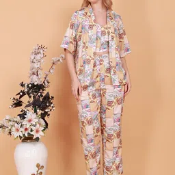 BAESD Printed Top, Shrug With Trouser Co-Ords image 3