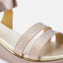 Marc Loire Textured Open Toe Wedges With Backstrap image 5